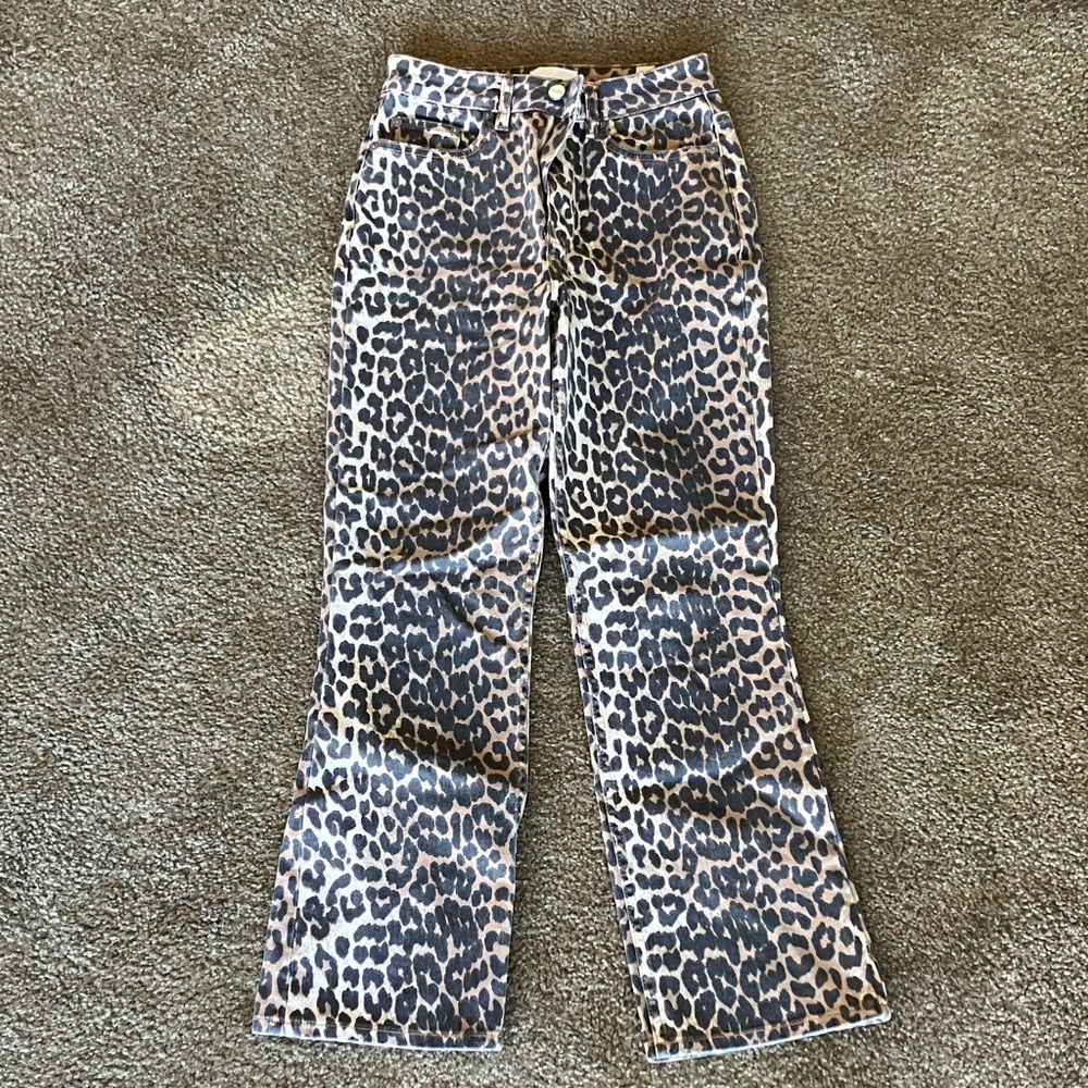 Ganni Leopard Betzy Cropped Jeans